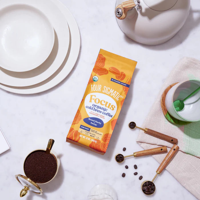 Organic Dark Roast Cold Brew Ground Coffee With Lion