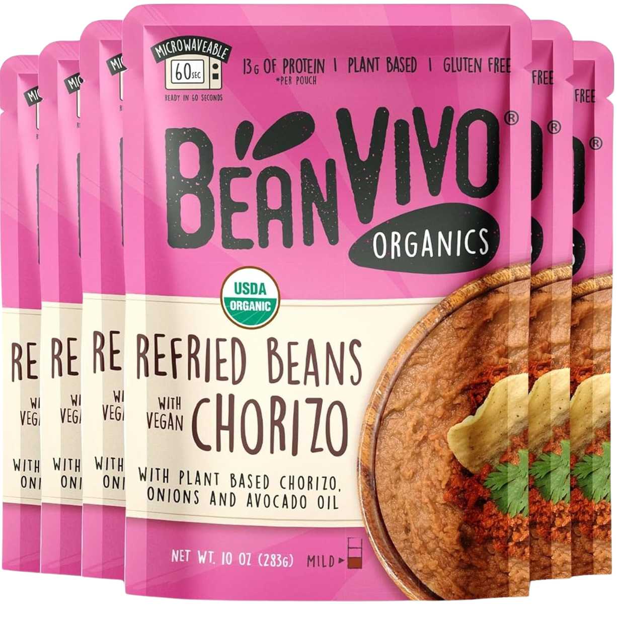 Beanvivo Organic Refried Beans with Plant Based Chorizo (6 Pack) Martie
