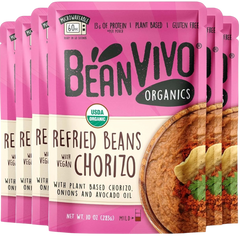 Organic Refried Beans with Plant Based Chorizo (6 Pack)