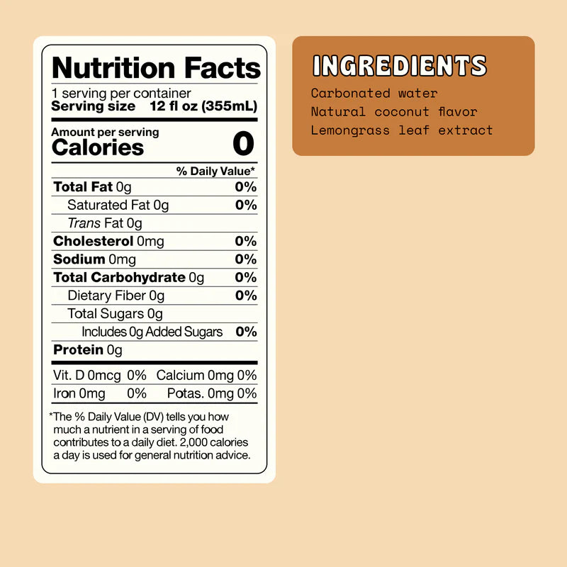 Lemongrass Coconut Sparkling Water (12 Pack)