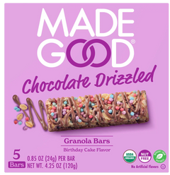 Birthday Cake Chocolate Drizzled Granola Bars