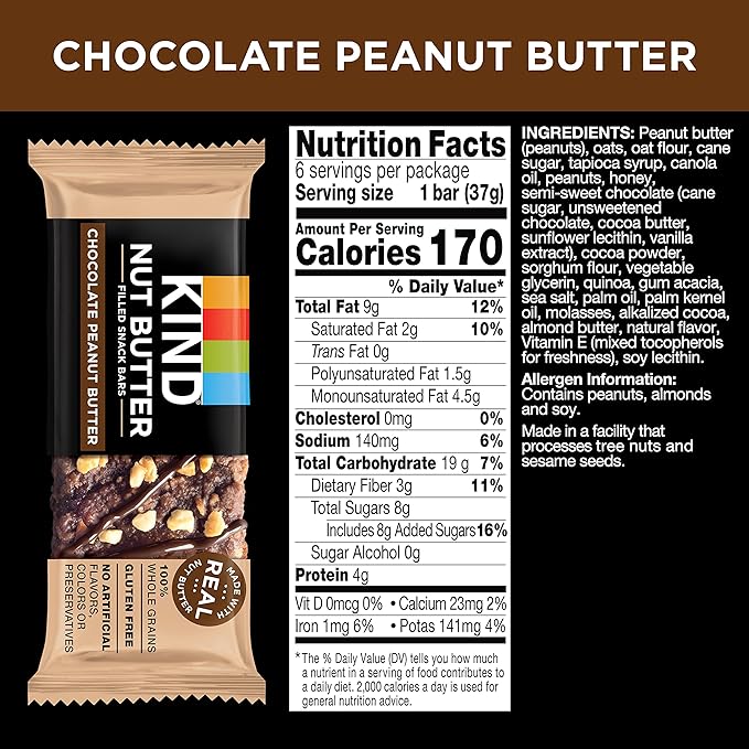 Nut Butter Chocolate Peanut Butter Bars (6 CT)