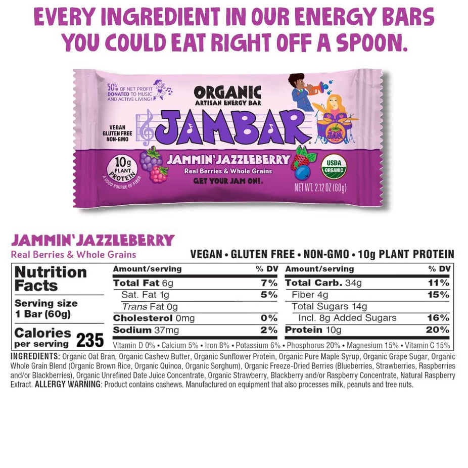 Organic Jammin Jazzleberry Bar (12 CT)