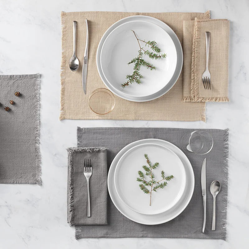 Slub Organic Cotton Napkins: Grey (4 Set)