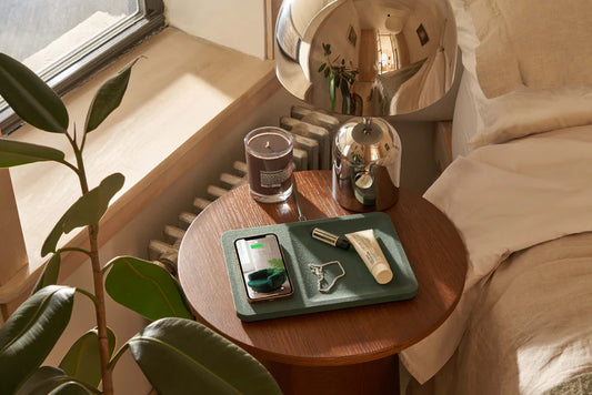 CATCH 3: Single-Device Linen Charging Tray - Forest Green