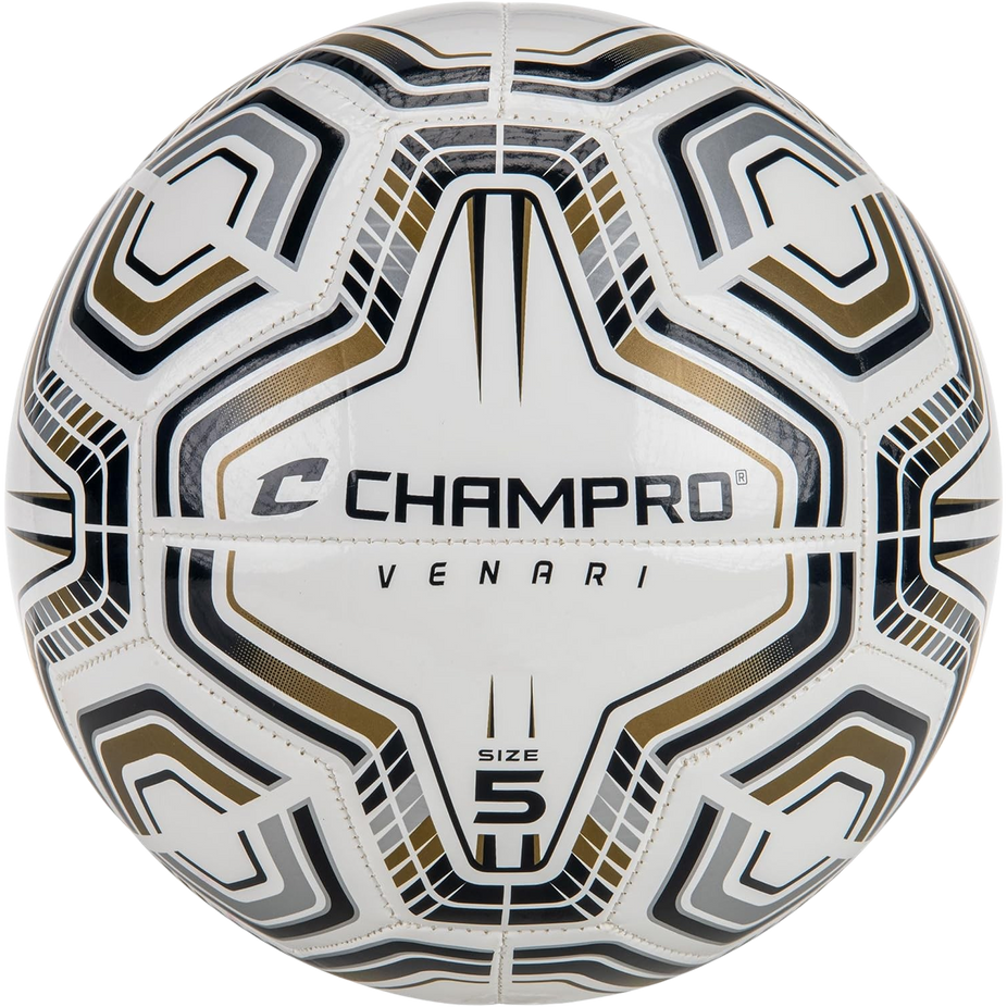 Venari 20 Panel Soccer Ball - #5 Black Silver Vegas Gold