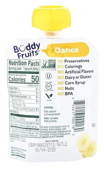 Fruit Pouches- Banana (4 Pack)