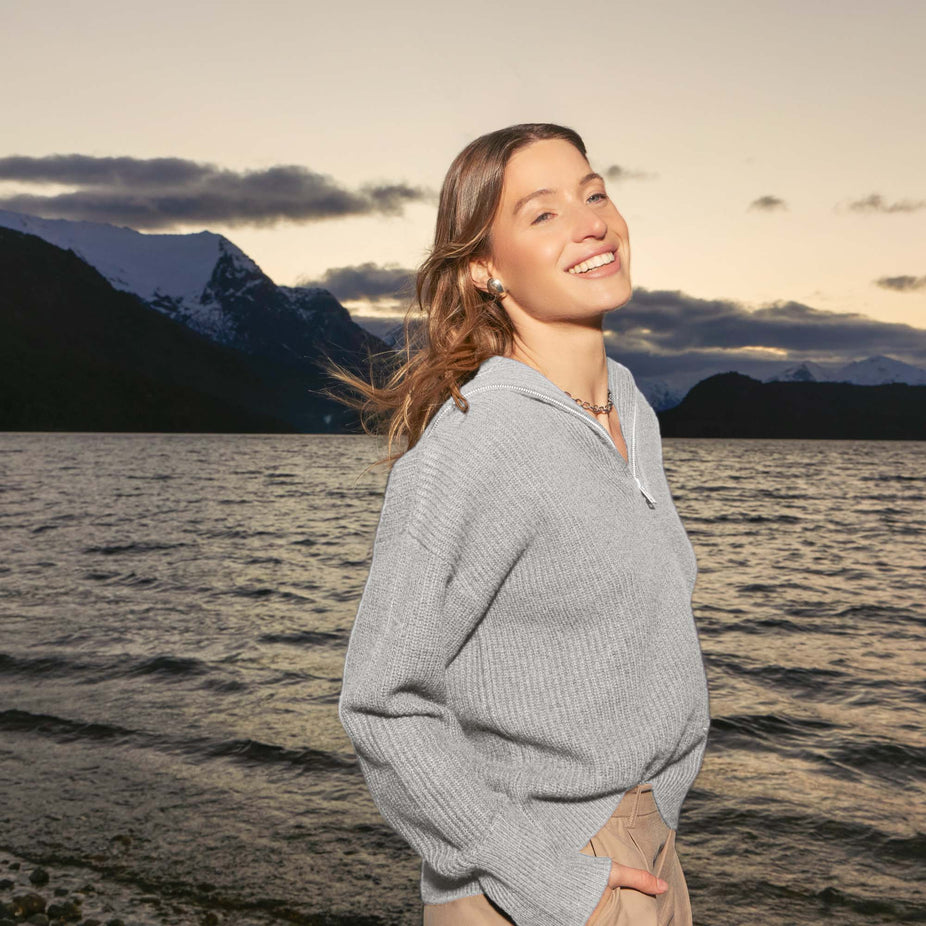 Sophia Cashmere Quarter Zip Pullover