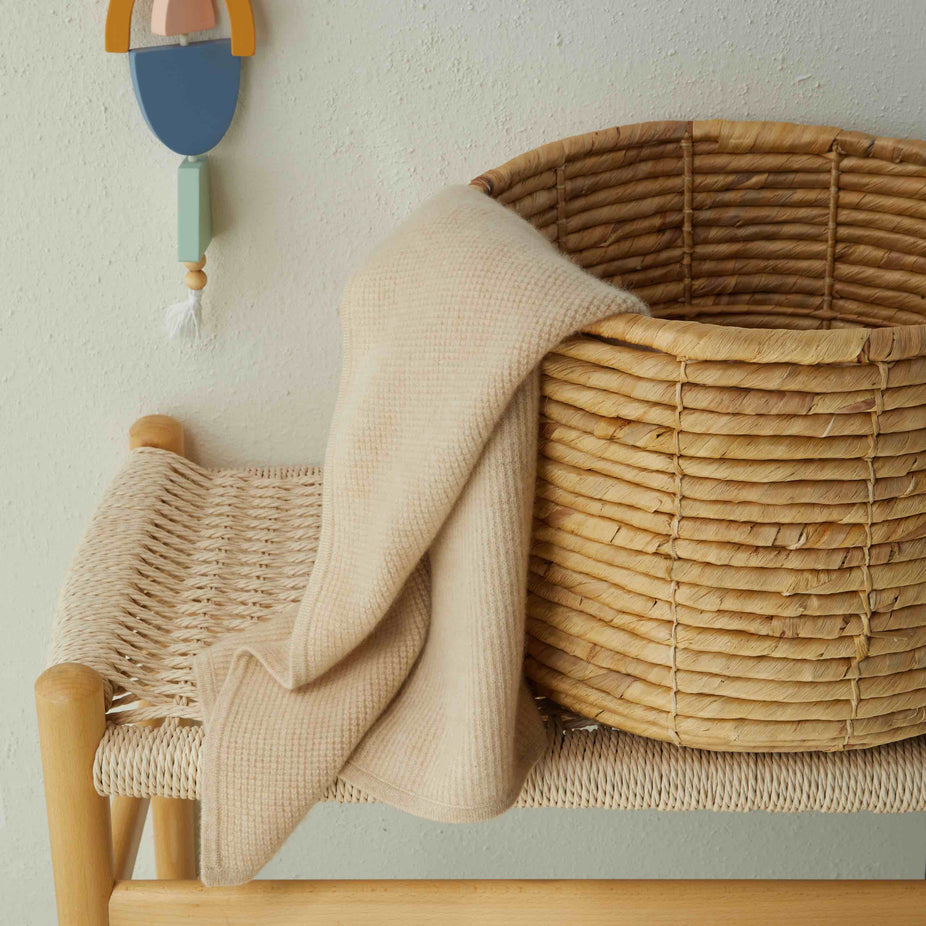 Cassie Cashmere Waffle Knit Baby Blanket