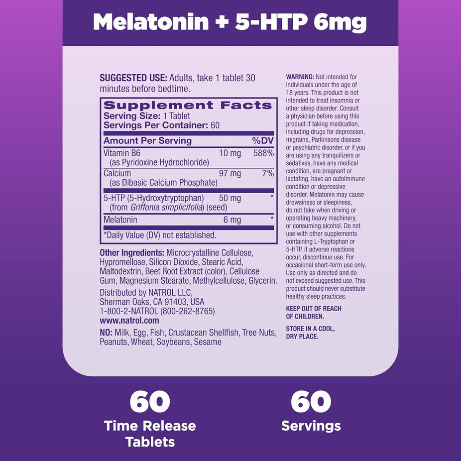 Melatonin 5-HTP Advanced Sleep Tablets (60 CT)
