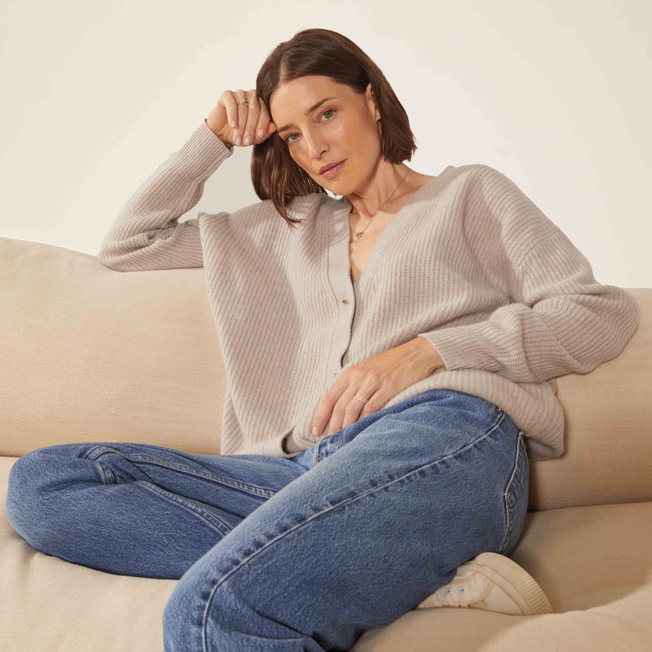 Billie Chunky Boyfriend Cashmere Cardigan