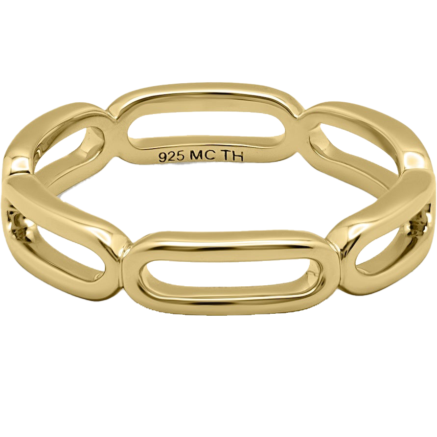 Paperclip Chain 18k Gold Vermeil Ring - Size 4
