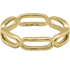 Paperclip Chain 18k Gold Vermeil Ring - Size 5.5