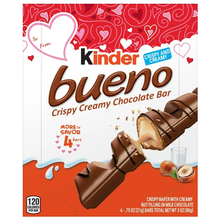 Bueno Crispy Creamy Chocolate Bars - Valentine's (4 CT)