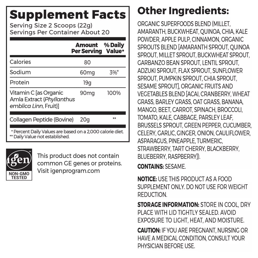 Orgain Collagen Peptides 50+ Superfoods Powder Martie