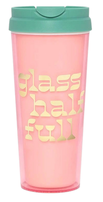 Hot Stuff Thermal Mug, Glass Half Full, 16oz