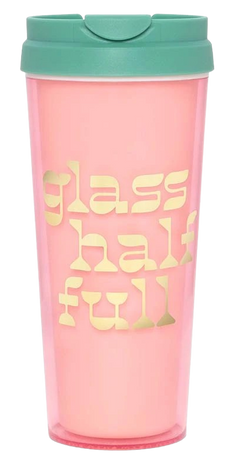 Hot Stuff Thermal Mug, Glass Half Full, 16oz