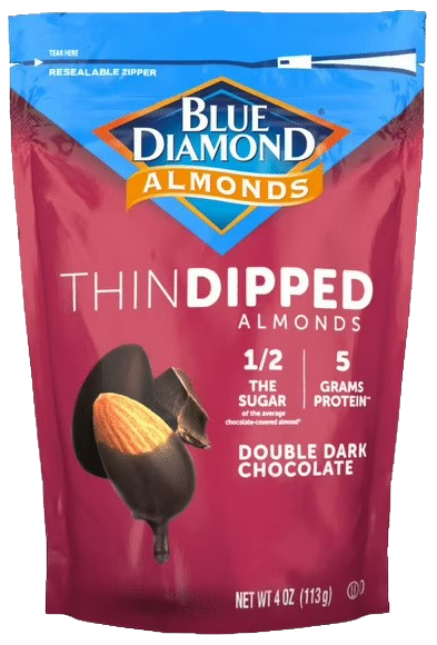 Double Dark Chocolate Thin Dipped Almonds