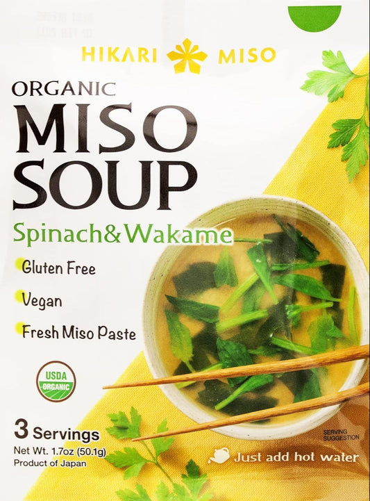 Organic Instant Spinach and Wakame Miso Soup