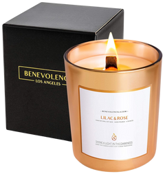 Lilac & Rose - Gold Glass Candles