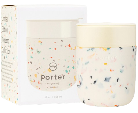 12oz Ceramic Travel Mug - Terrazzo Cream