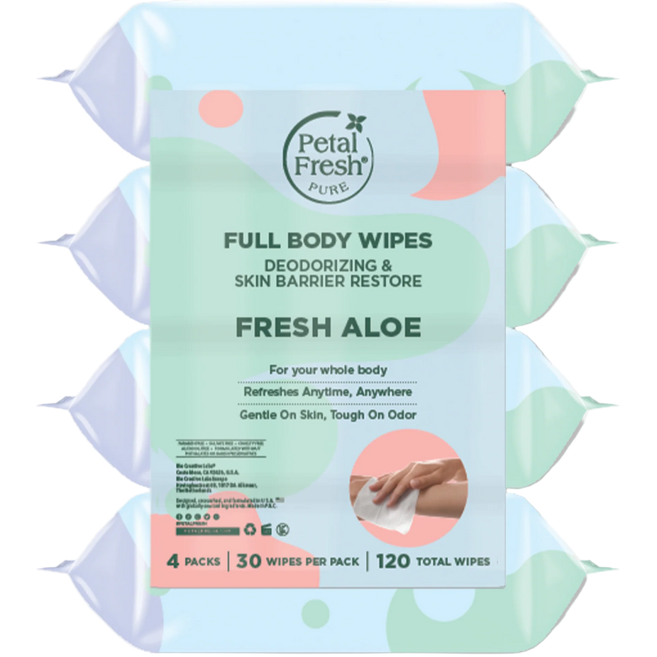 Fresh Aloe Full Body Deodorizing & Restoring Wipe (4 Pack)