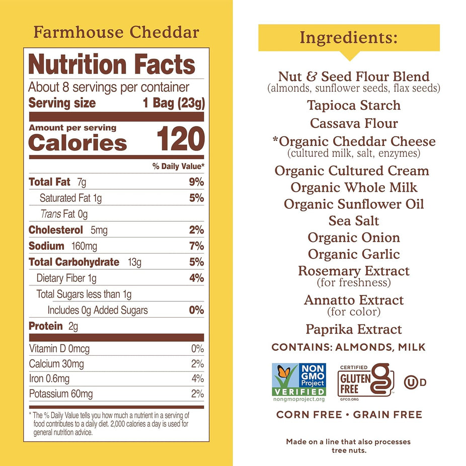 Almond Flour Crackers Farmhouse Cheddar Snack Pack (8 CT)