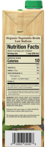 Low Sodium Organic Vegetable Broth