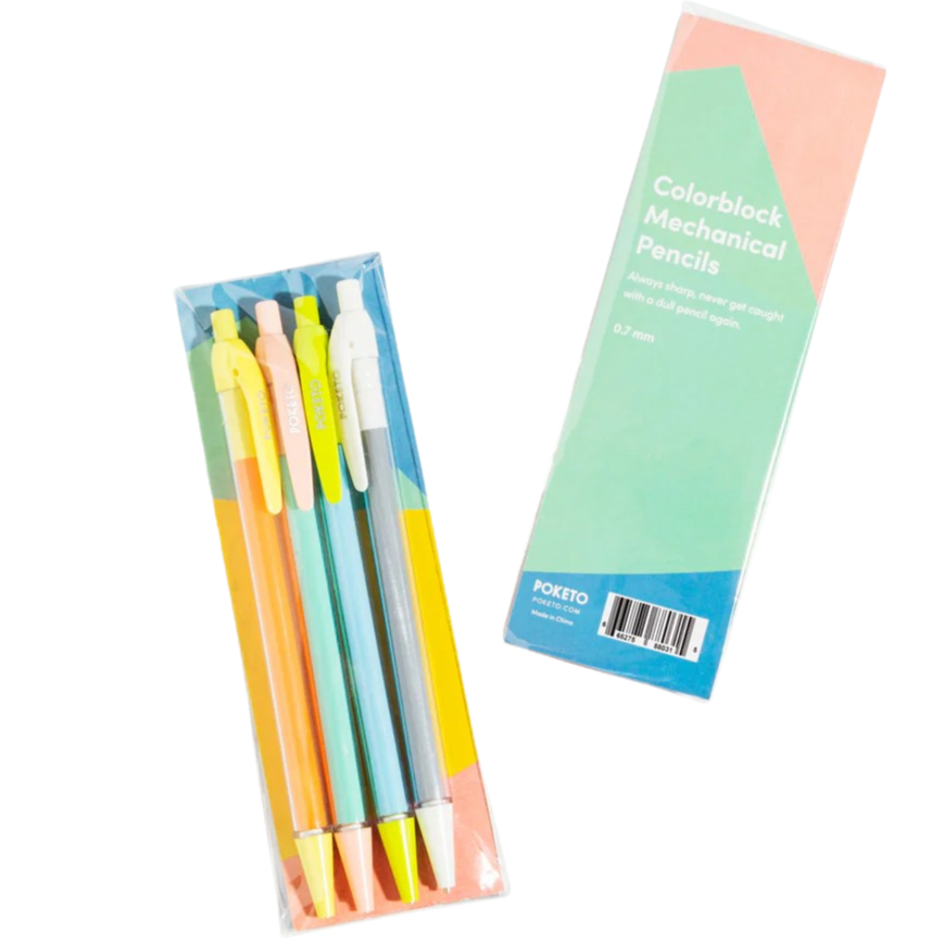 Colorblock Mechanical Pencil Set of 4