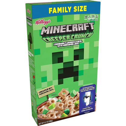 Minecraft Creeper Crunch - Cinnamon Flavored Cereal with Marshmallows