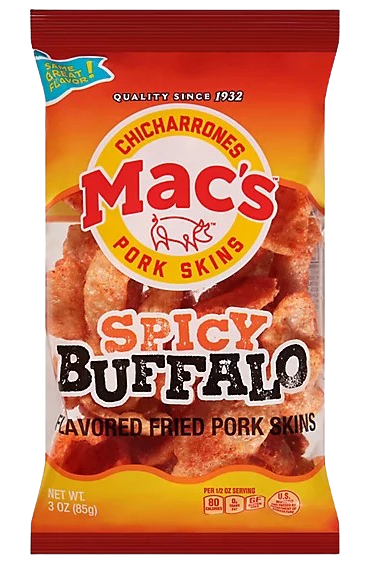 Spicy Buffalo - Flavored Fried Pork Skins (2 Pack)