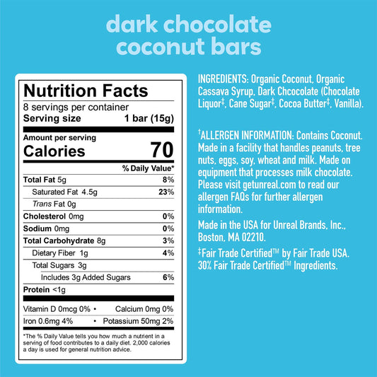 Dark Chocolate Coconut Bars (20 CT)