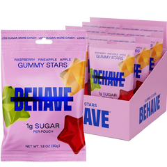 Behave Raspberry, Apple, & Pineapple Gummy Stars (6 Pack)