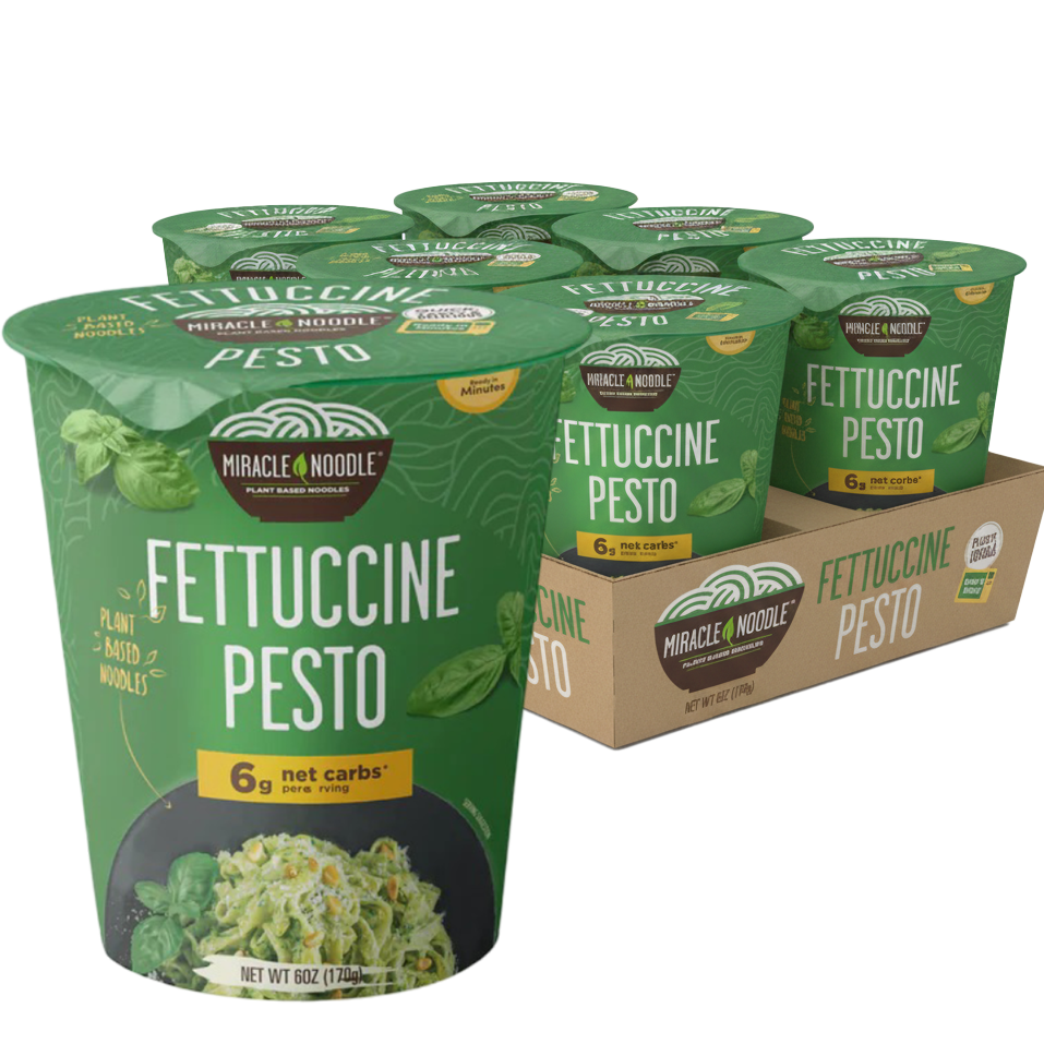 Low Carb Instant Cup Noodles Fettuccine Pesto (6 Pack) – Martie