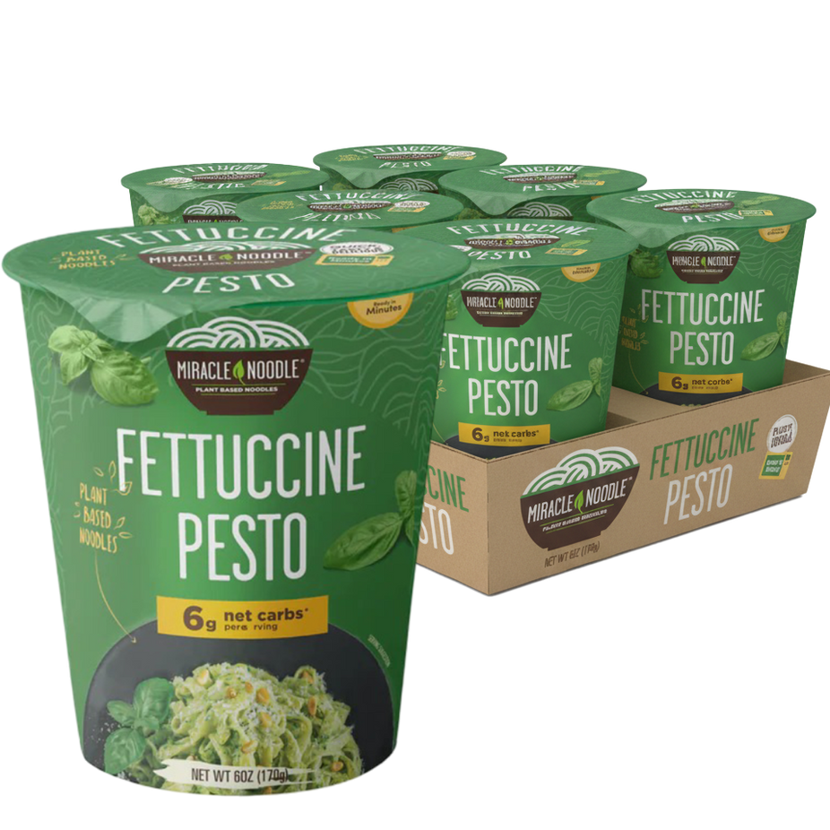 Low Carb Instant Cup Noodles Fettuccine Pesto (6 Pack)