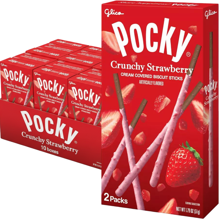 Strawberry Cream Covered Biscuit Sticks (10 CT)
