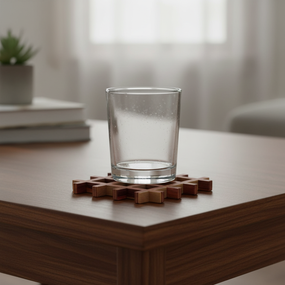 Pakkawood Coasters - Red (4 CT)