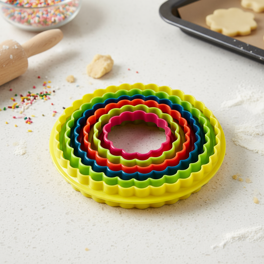 Circular Cookie Cutter Set - Assorted Colors (6 Piece)