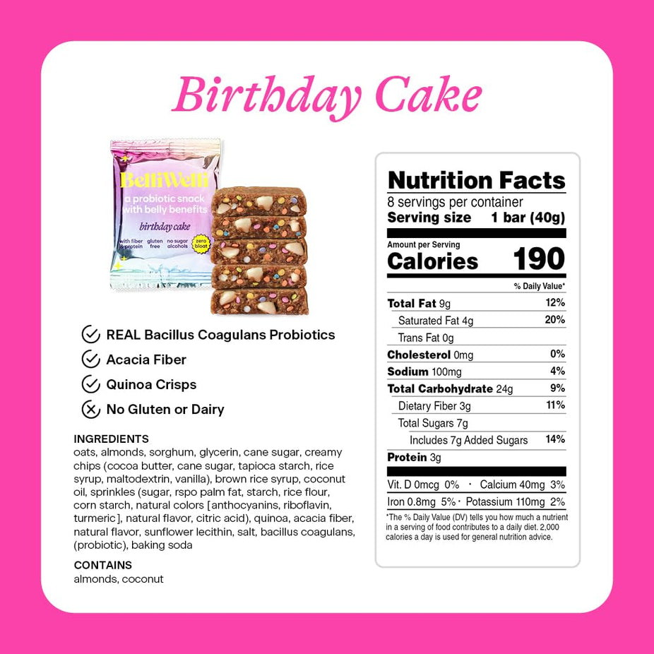 Birthday Cake Snack Bar (8 CT)