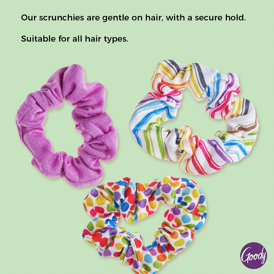 Kids Scrunchies Purple Rainbow (3 CT)
