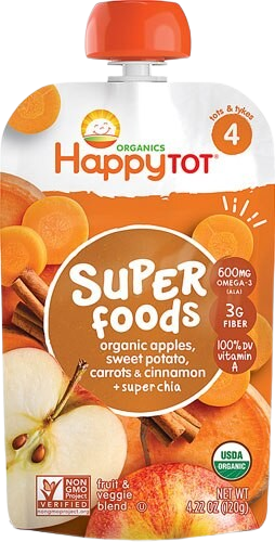 Apples, Sweet Potatoes, Carrots, Cinnamon & Chia Stage 4 Baby Food (16 CT)