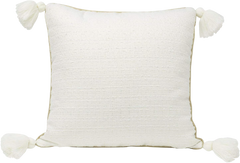 Throw Pillow - Cream and Gold with Tassels