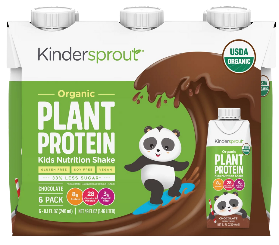 Organic Plant Protein Chocolate Kids Nutrition Shake Drink (6 Pack)