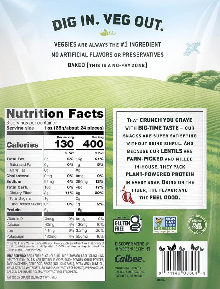 Tomato Basil Baked Red Lentil Snack