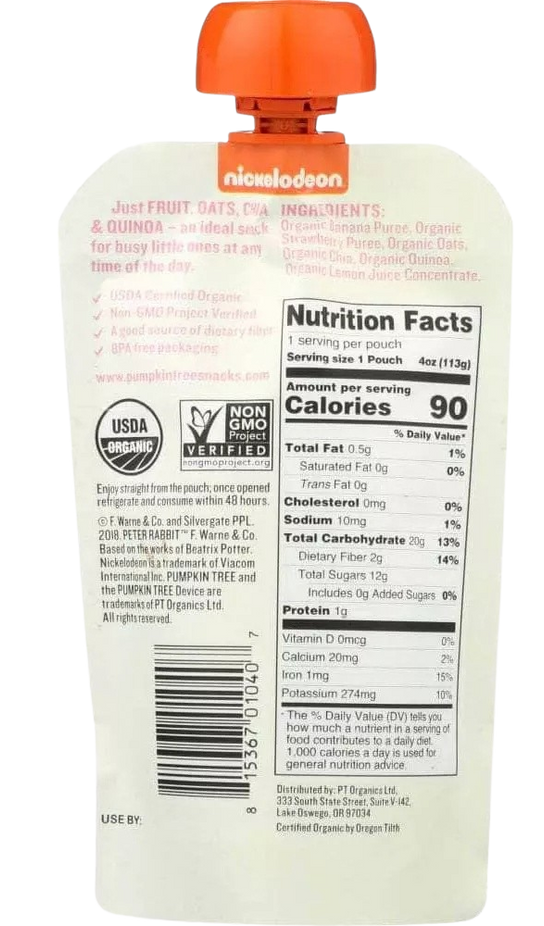 Banana & Strawberry  Super Oats & Seeds Puree (10 Pack)