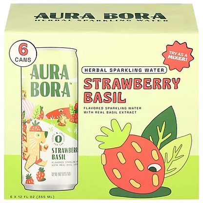 Strawberry Basil Sparkling Water (6 Pack)