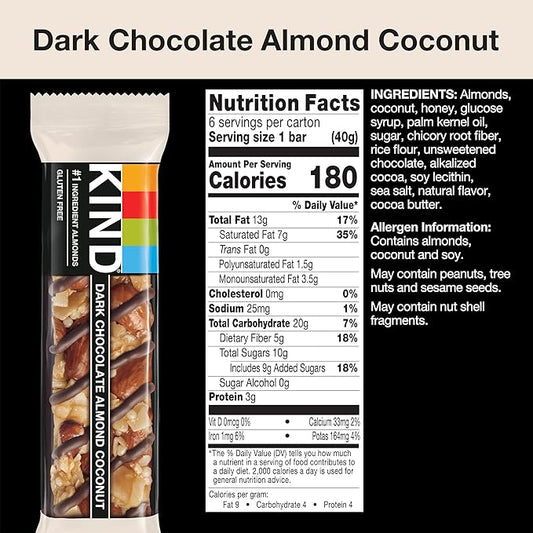 Dark Chocolate Almond Coconut Bar (12 CT)