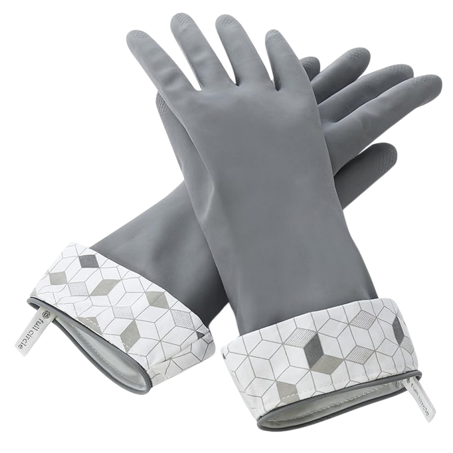 Splash Patrol Natural Latex Cleaning Gloves Grey Medium/Large