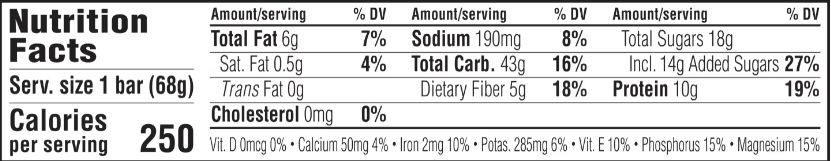 Oatmeal Raisin Walnut Energy Bars (12 CT)