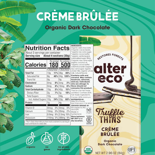 Creme Brulee Truffle Thins Dark Chocolate Bar